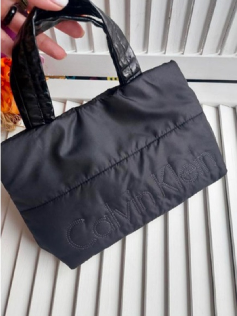 Calvin Klein Black Puffer Tote Bag